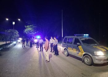 Polres Kuantan Singingi adakan Kegiatan Patroli KRYD, diawali dengan Apel di halaman Mapolsek Kuantan Tengah