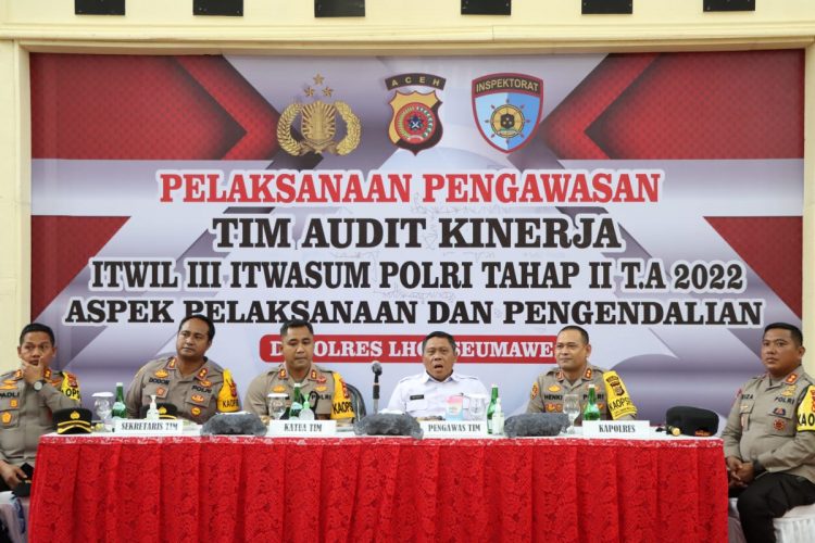 Pengawas Tim Irwil III Itwasum Polri, Brigjen Pol Iriyanto, SIK mengunjungi Polres Lhokseumawe