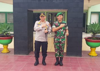 AKBP Wahyudi Rahman bertemu dengan Danyon 125 Simbisa Letkol Inf Budianto H. Damanik