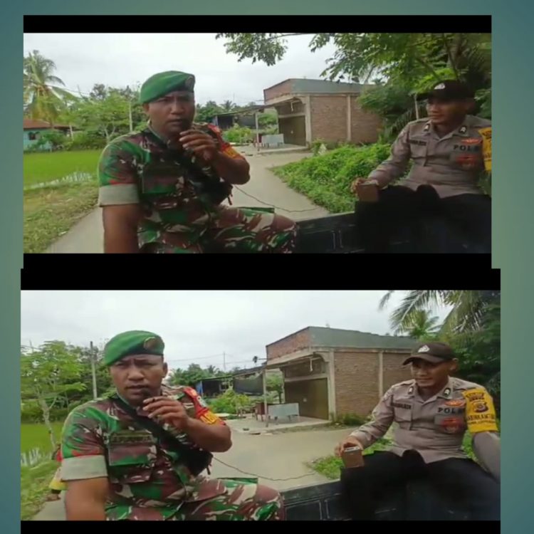 Muspika Kecamatan Sawang Aceh Utara keliling untuk menghimbau kepada seluruh masyarakat untuk mengibarkan bendera merah putih