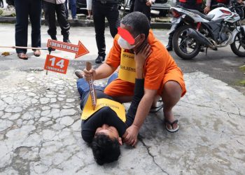 Sat Reskrim Polres Dairi Menggelar Rekontruksi terkait Kasus Pembunuhan di Tanah Pinem Desa Lau Perimbon