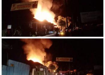 Kebakaran di Simpang Jalan Gereja JL. Op Tarding, Kecamatan Sidikalang Kabupaten Dairi