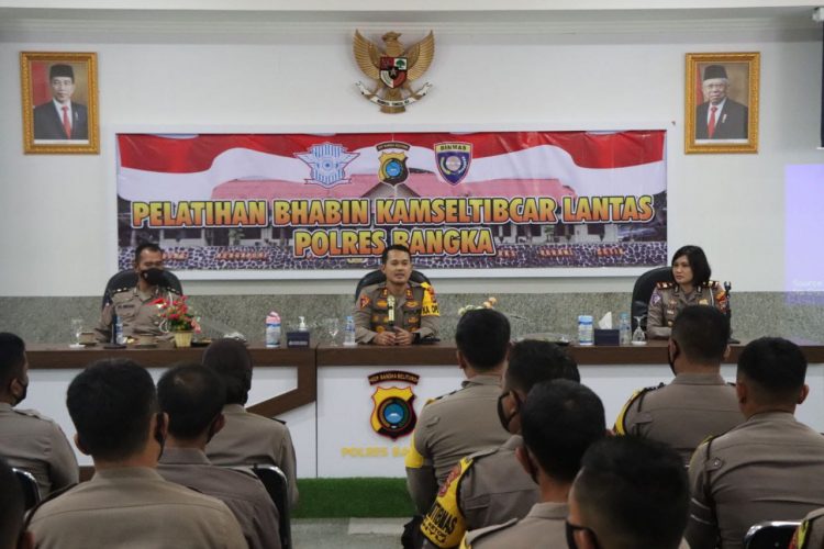 Sat Lantas Polres Bangka Melaksanakan kegiatan Pelatihan Bhabinkamtibmas Kamseltibcar Lantas