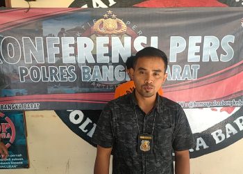 Sat Resnarkoba Polres Bangka Barat menggelar Konferensi Pers ungkap Kasus tindak pidana penyalahgunaan narkoba jenis sabu
