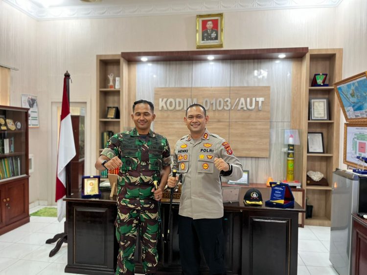 Kapolres Lhokseumawe AKBP Henki Ismanto, SIK melakukan silaturahmi dengan Dandim 0103 Aceh Utara, Letkol Inf Hendrasari Nurhono, SIP, MIP