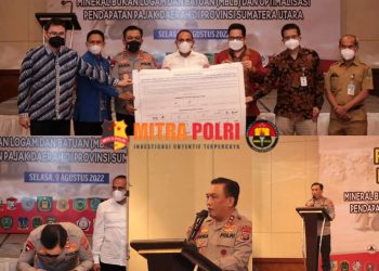 Kapolda Sumut Irjen Pol. Drs. R. Z. Panca Putra S, M.Si menghadiri kegiatan Rapat Koordinasi Penertiban Sektor Mineral Bukan Logam dan Batuan (MBLB) dan Optimalisasi Pendapatan Pajak Daerah