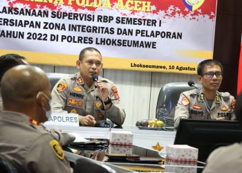 Tim Birorena Polda Aceh melakukan kunjungan supervi RBP semester 1 dalam rangka persiapan zona integritas dan pelaporan KP2 Polri tahun 2022