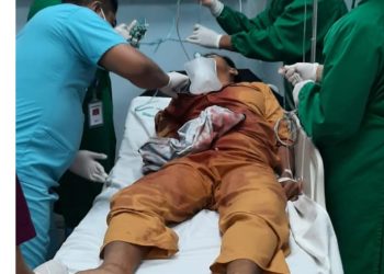 Muhammad Idris, 39 tahun seorang Kepala Desa Bayat Ilir saat berada di Rumah Sakit