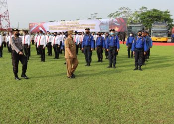 Kepolisian Resor Kota Deli Serdang, Polda Sumatera Utara pagi ini menggelar Apel Kesiapsiagaan Bencana Karhutla