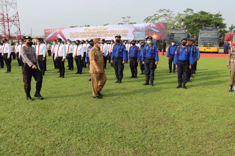 Kepolisian Resor Kota Deli Serdang, Polda Sumatera Utara pagi ini menggelar Apel Kesiapsiagaan Bencana Karhutla