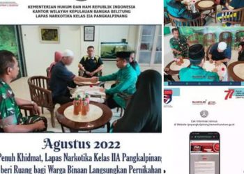 bawah jajaran Kanwil Kemenkumham Babel kembali memberikan ruang dan kesempatan bagi Warga Binaan Pemasyarakatan (WBP) yang akan melangsungkan pernikahan