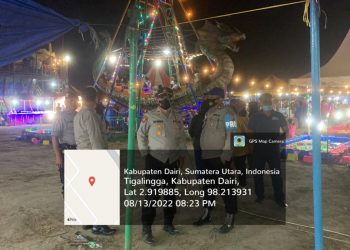 Kapolsek Tigalingga AKP SP. Siringoringo, SH bersama personil Polsek Tigalingga melaksanakan kegiatan razia Operasi Pekat perjudian serta melaksanakan pengamanan
