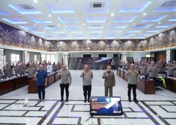 Jenderal TNI (Purn) Prof. DR. Abdullah Mahmud Hendro Prioyono, S. T., S. H., M. H. di Mapolda Jabar, Rabu (10/08/2022) dalam rangka gelar operasional situasi gangguan kamtibmas dalam rangka pembahasan dinamika kamtibmas menjelang Pilpres, Pileg dan Pilkada