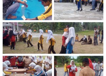Kegiatan lomba antar siswa dalam menyambut HUT RI yang ke 77 di SMAN 2 Kesuma Bangsa Muara Batu