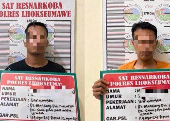 Tim Opsnal Satresnarkoba Polres Lhokseumawe berhasil menangkap 2 (dua) tersangka pengedar dan menyita barang bukti narkotika jenis sabu seberat 1.052 gram