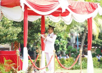 Bupati Pati Pimpin Upacara peringatan Hari Proklamasi Kemerdekaan Republik Indonesia ke 77 dilaksanakan di Alun-alun Kabupaten Pati