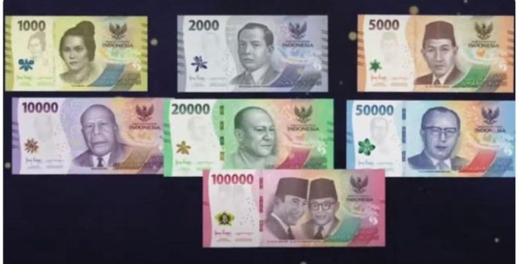 Bank Indonesia (BI) resmi meluncurkan uang kertas rupiah baru untuk tahun 2022 yakni pecahan uang Rp1.000 sampai Rp100.000