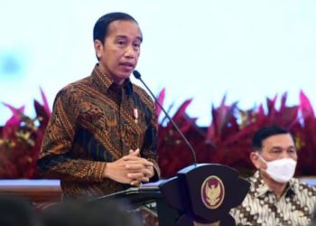Presiden saat membuka Rapat Koordinasi Nasional Pengendalian Inflasi Tahun 2022 di Istana Negara