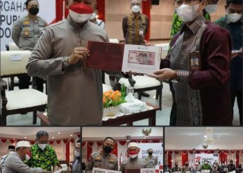 Ketua DPRD provinsi Babel, H. Herman Suhadi, S.Sos bersama unsur Forkopimda Kep. Babel dan Kepala Perwakilan Bank Indonesia (BI) provinsi Kep. Babel menghadiri acara Peresmian Peluncuran uang rupiah kertas Republik Indonesia tahun emisi 2022