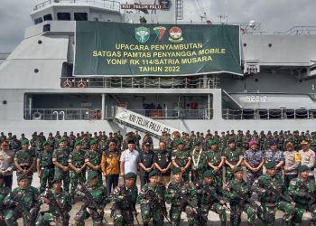 Pangdam Iskandar Muda Mayjen TNI Mohamad Hasan menyambut kepulangan prajurit Yonif RK 114/Satria Musara, Brigif-25/Siwah