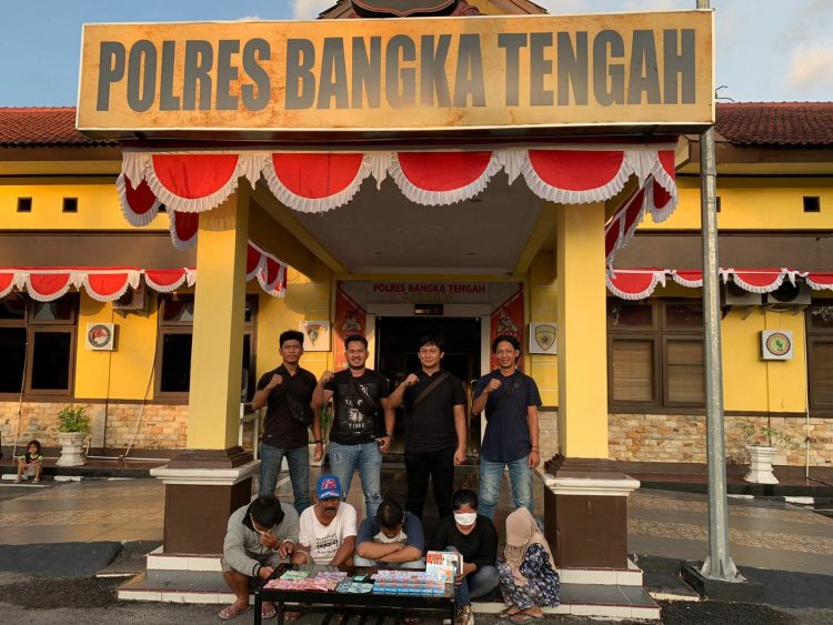 Polres Bangka Tengah berhasil mengungkap 5 pelaku 303 diwilayah Kec. Lubuk Besar Kab. Bangka Tengah