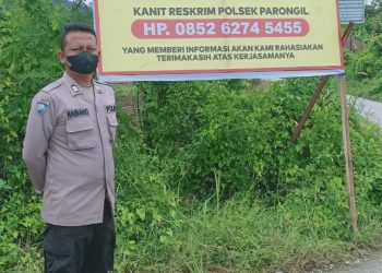Kapolsek Parongil AKP HP. Purba melakukan himbauan Kamtibmas terkait segala bentuk Perjudian