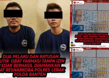 Dua orang pelaku WH (19) dan SD (25) pengedar obat tanpa izin berhasil diamankan