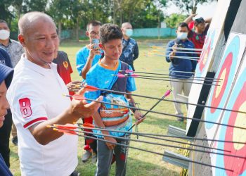 Pj Bupati Henggar Budi Hanggoro membuka kejuaraan panahan junior Kabupaten Pati tahun 2022