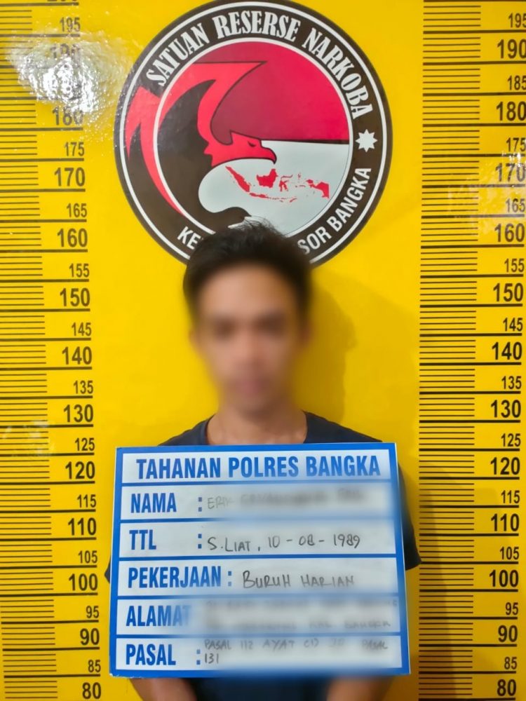 Tim Gradak Sat Narkoba Polres Bangka kembali tangkap residivis dalam tindak pidana Narkotika yang diduga narkotika jenis Sabu