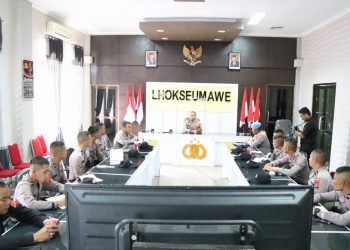 Kapolres Lhokseumawe, AKBP Henki Ismanto, SIK memberi arahan dan pembekalan kepada Bintara Remaja Polri