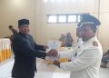 Camat Kecamatan Sawang Abd Rahman S,Sos melantik dua geuchik terpilih Gampong Teupin Reusep dan Gampong Payarabo Timu periode 2022-2028