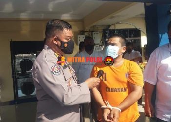 Polairud Polda Sumut mengamankan seorang nelayan IB Alias I (35) warga Lr ujung Tj Pasir Lingk. V, Kel Bagan Deli, Kec Belawan