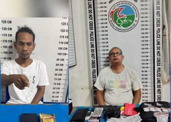 M S Hidayat (35) dan Endi Syawaluddin Silalahi (49) berhasil diamankan personel Satuan Narkoba Polres Pematangsiantar saat akan bertransaksi Sabtu