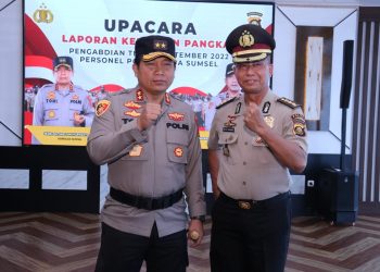 Kapolda Sumsel, Irjen Pol Drs Toni Harmanto, MH pimpin langsung kenaikan pangkat penghargaan dari AKBP ke Kombes Pol kepada Bekti Darmanto