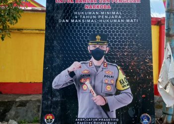 Spanduk himbauan anti narkoba pada titik-titik strategis sebagai upaya dalam memberantas Narkoba