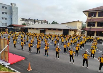 Kepolisian Daerah (Polda) Sumatera Selatan kembali menggelar olahraga bersama