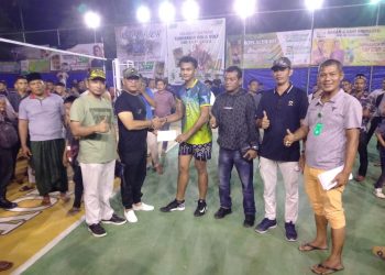 Tim Bima Sakti Menang atas PBVSI Binjai Dengan Skor 3-2 yang berlangsung di Lapangan Bola Voli Sumbok Rayeuk Kecamatan Nibong