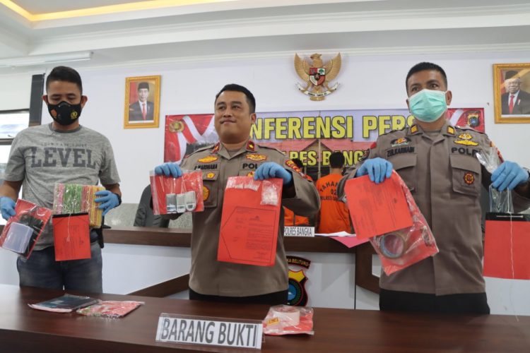 Polres Bangka Dalam hal ini Seksi Humas melaksanakan Press Release Ungkap Kasus Narkoba