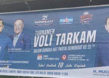 Sebanyak 30 tim voli Putra dan Putri berlaga di turnamen Voli antar kampung (tarkam) AHY Cup 2022