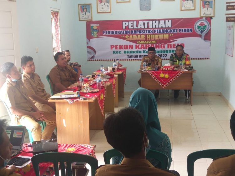 Sosialisasi sadar hukum yang dilaksanakan di Pekon Karang Rejo Kecamatan Ulu Kabupaten Tanggamus
