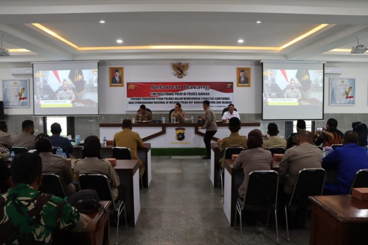 Polres Bangka terima kunjungan Tim Puslitbang Polri dalam rangka Pelaksanaan Penelitian Tentang Penguatan Peran Polmas
