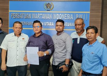 Empat oknum dilaporkan ke Polres Aceh Utara oleh Persatuan Wartawan Indonesia (PWI) Aceh Utara - Lhokseumawe