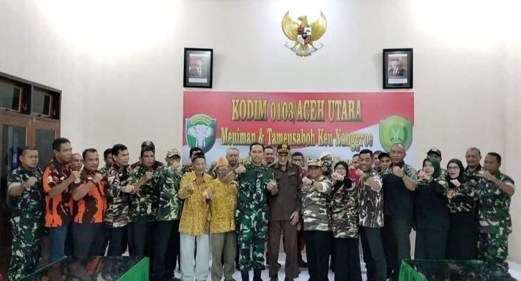 Dandim 0103/Aut Letkol Inf Hendrasari Nurhono S.I.P., M.I.P., menerima Audensi dari Ormas yang berada diwilayah Kabupaten Aceh Utara dan Kota Lhokseumawe