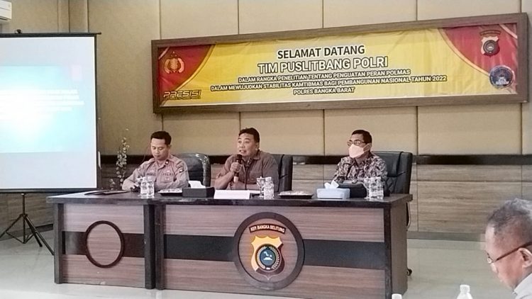 Tim Pusat Penelitian dan Pengembangan (Puslitbang) Polri melaksanakan penelitian tentang penguatan pemolisian masyarakat (Community Policing) stabilitas kamtibmas bagi pembangunan nasional TA. 2022