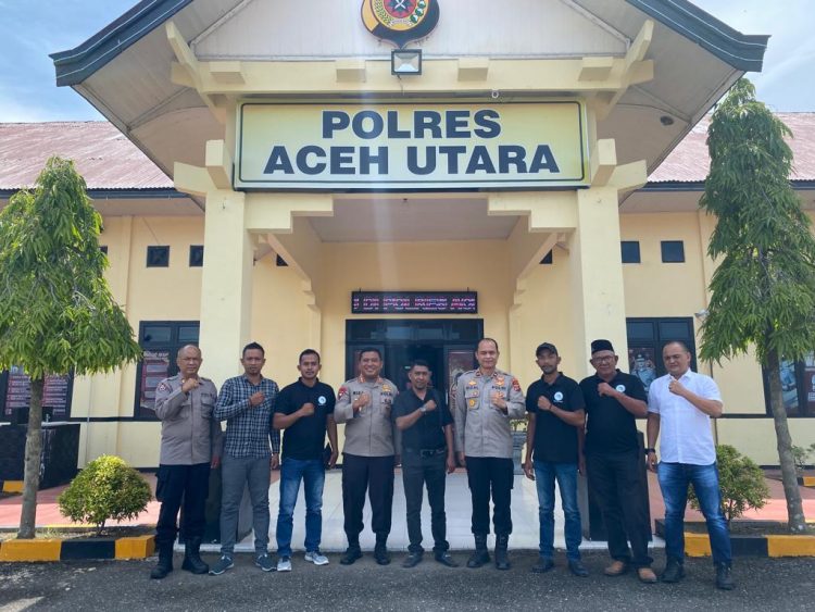 Kapolres Aceh Utara AKBP Riza Faisal, S.I.K., M.M., Didampingi Wakapolres Aceh Utara Kompol Rizal Antoni, S.H., menyambut kunjungan Ketua dan pengurus PWO Aceh Utara