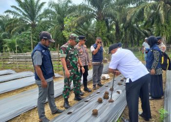 Kapolsek Peureulak Barat Ipda Dede Moerdhany, S.H. bersama Forkopimcam mengajak masyarakat untuk meningkatkan ketahanan pangan di era inflasi