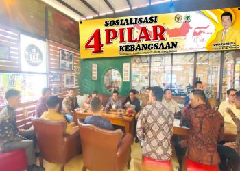 4 Pilar Kebangsaan yang di laksanakan di Dusun Satria Gampong/Kelurahan, Kecamatan Langsa Barat Kota Langsa Provinsi Aceh di aula Desa sungai Pauh