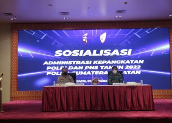 Pembukaan acara Sosialisasi Administrasi kepangkatan Polri dan PNS Tahun 2022 Polda Sumsel