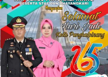 Kapolres Pangkalpinang AKBP Dwi Budi Murtiono, S.I.K, M.H beserta jajaran mengucapkan Selamat Hari Jadi Kota Pangkalpinang Ke-265 Tahun