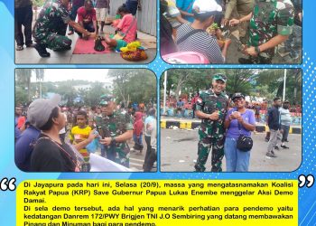 Aksi damai yang digelar Koalisi Rakyat Papua paskah ditetapkannya Gubernur Papua Lukas Enembe sebagai tersangka kasus gratifikasi senilai 1 miliar